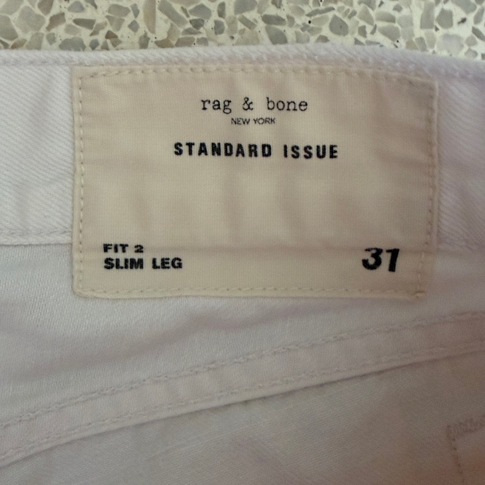 Rag & Bone White Selvedge Denim Jeans Fit 2 Slim 31 x 33.5 - Picture 3 of 11
